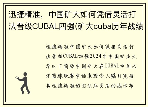 迅捷精准，中国矿大如何凭借灵活打法晋级CUBAL四强(矿大cuba历年战绩)